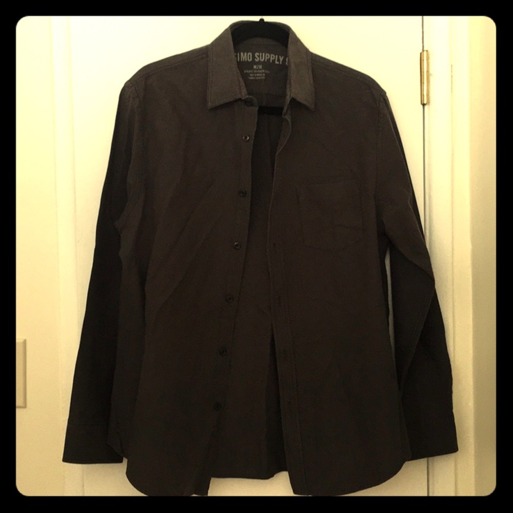 New Mossimo Gray Button Down Long Sleeve Shirt